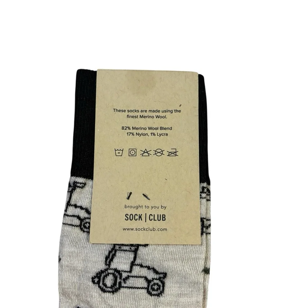 Scythe Golf Print Calf Socks Tan Black‎ Mens Large